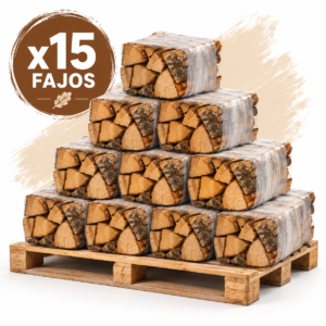 Pack de 15 Fajos de Leña de Roble de 17 L